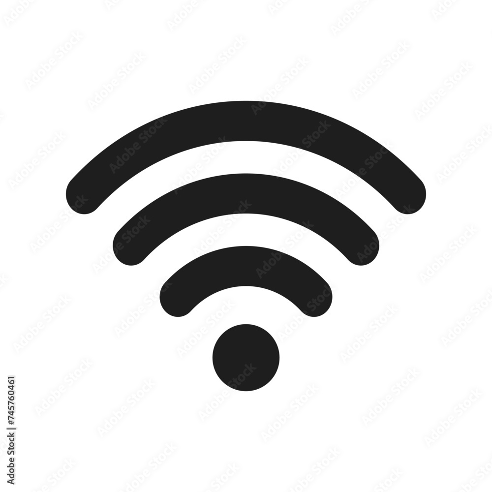 WIFI icon. Wifi sign. Simple flat logo of wifi sign on white background. Vector illustration. WIFI icon. Wifi sign. Simple flat logo of wifi sign on white background. Vector illustration.
