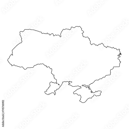 Ukraine. Map of Ukraine. Vector map of European countries. Peace in Ukraine, olive branch, symbol of peace.