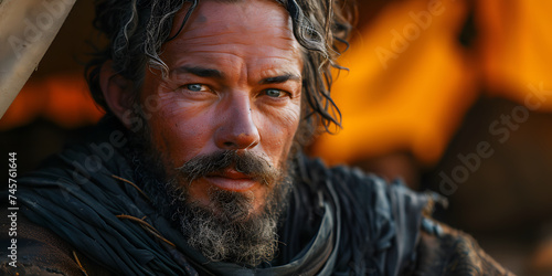 Portrait of Biblical King Saul Sitting in a Tent