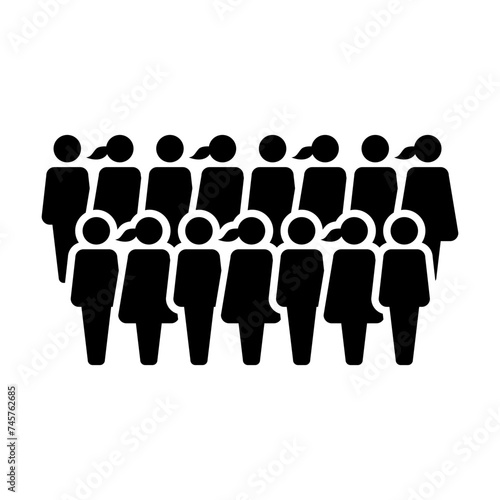 People icon vector male and female group of persons symbol in glyph pictogram illustration