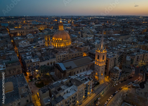 Evening view of Valletta and cathedral, Malta © Karina Movsesyan