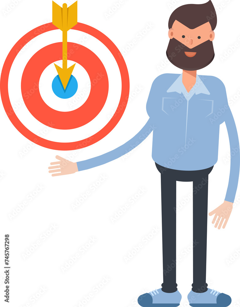 Beard Man Character Holding Dart
Beard Man Character Holding Dart