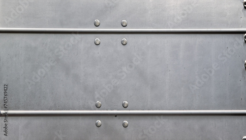Gray flat sheet metal fastened with rivets with frame for writing messages. Suitable for making background images and banner designs. to create backgrounds, text, other