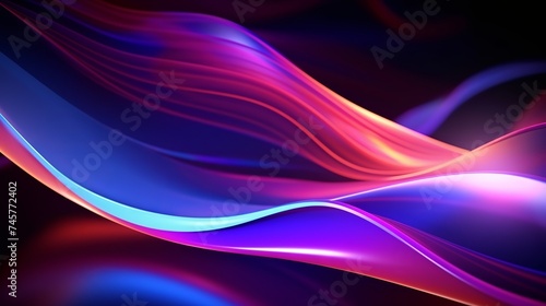 Colorful motion elements with neon led illumination. Abstract futuristic background