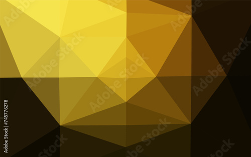 Dark Yellow, Orange vector shining triangular template.