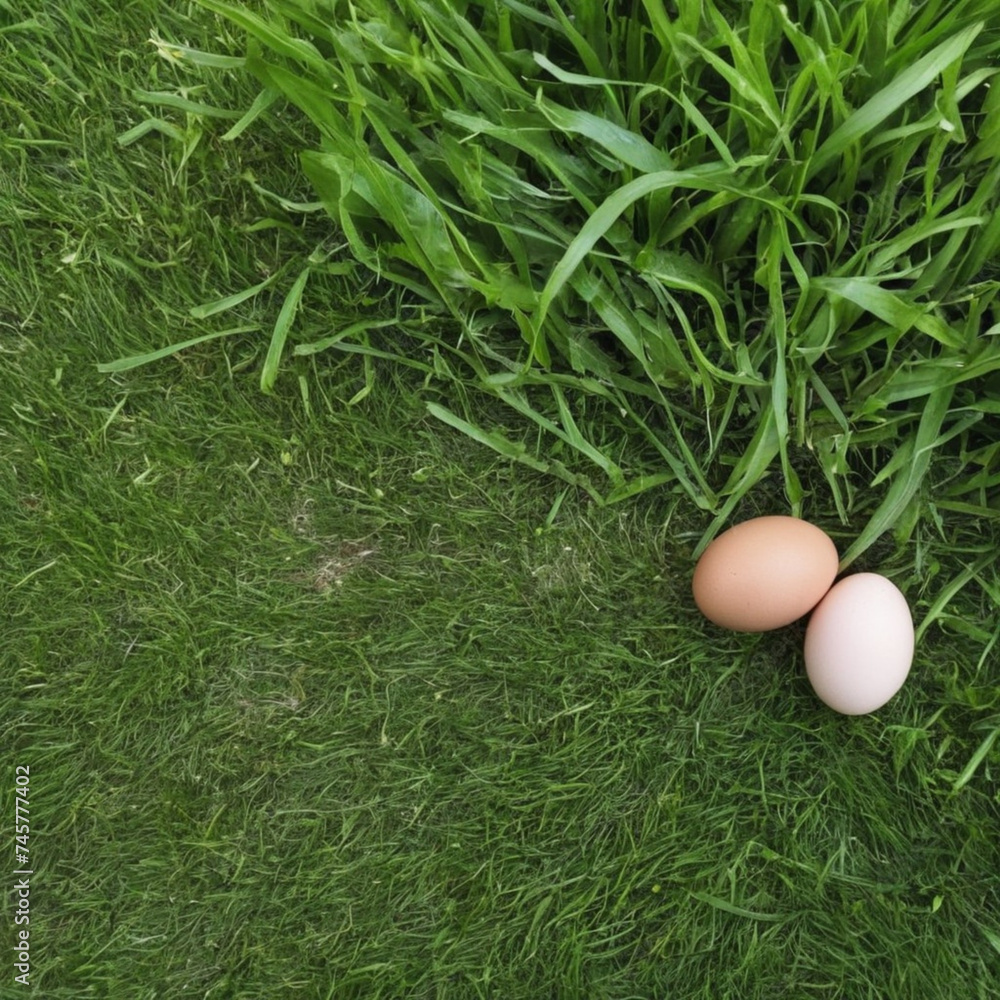 photo of a easter eggs in grass photo of a easter eggs in grass