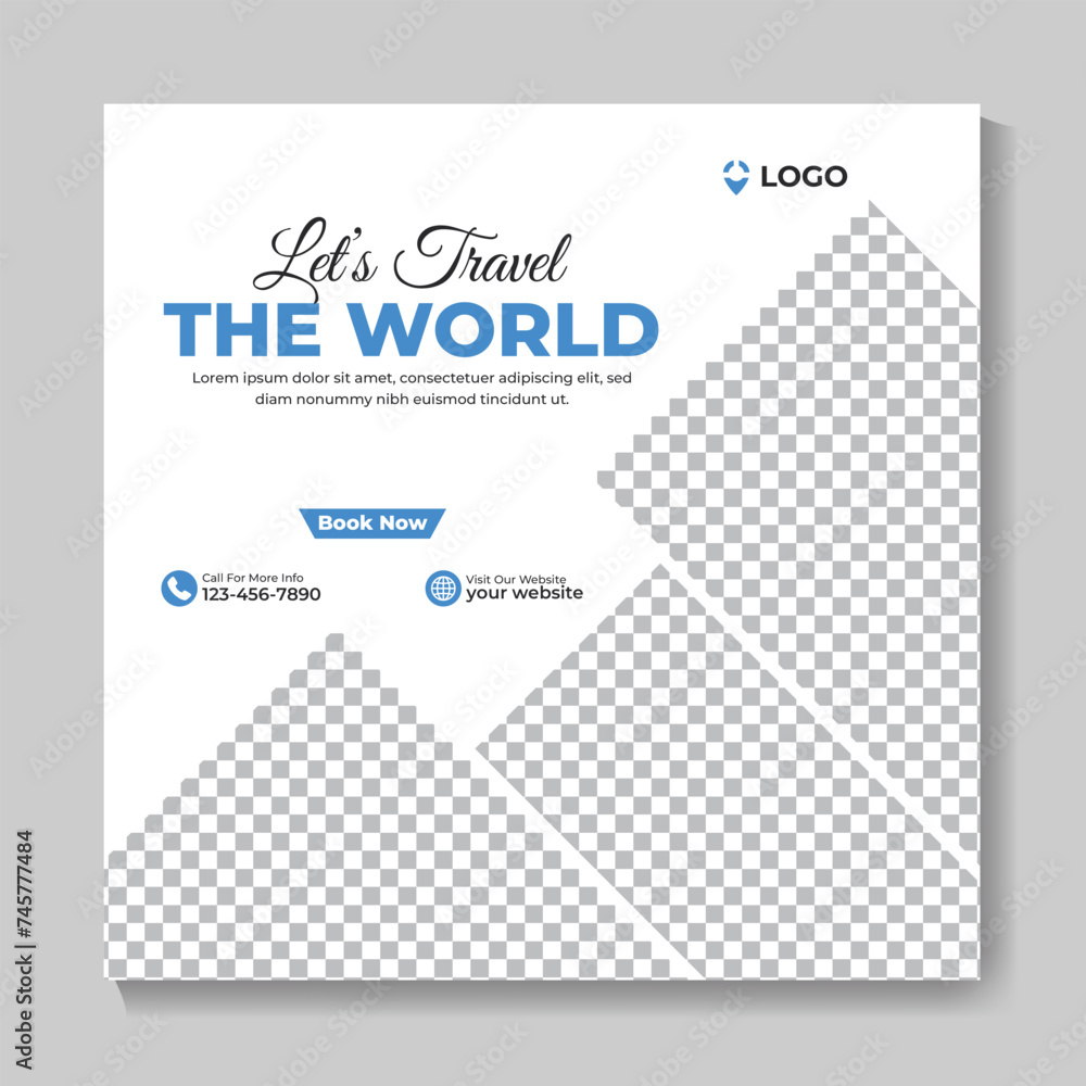Holiday tour and travel advertisement social media post design template Holiday tour and travel advertisement social media post design template