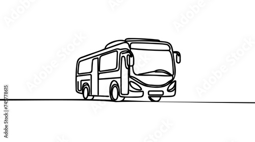 Bus continuous line vector illustration