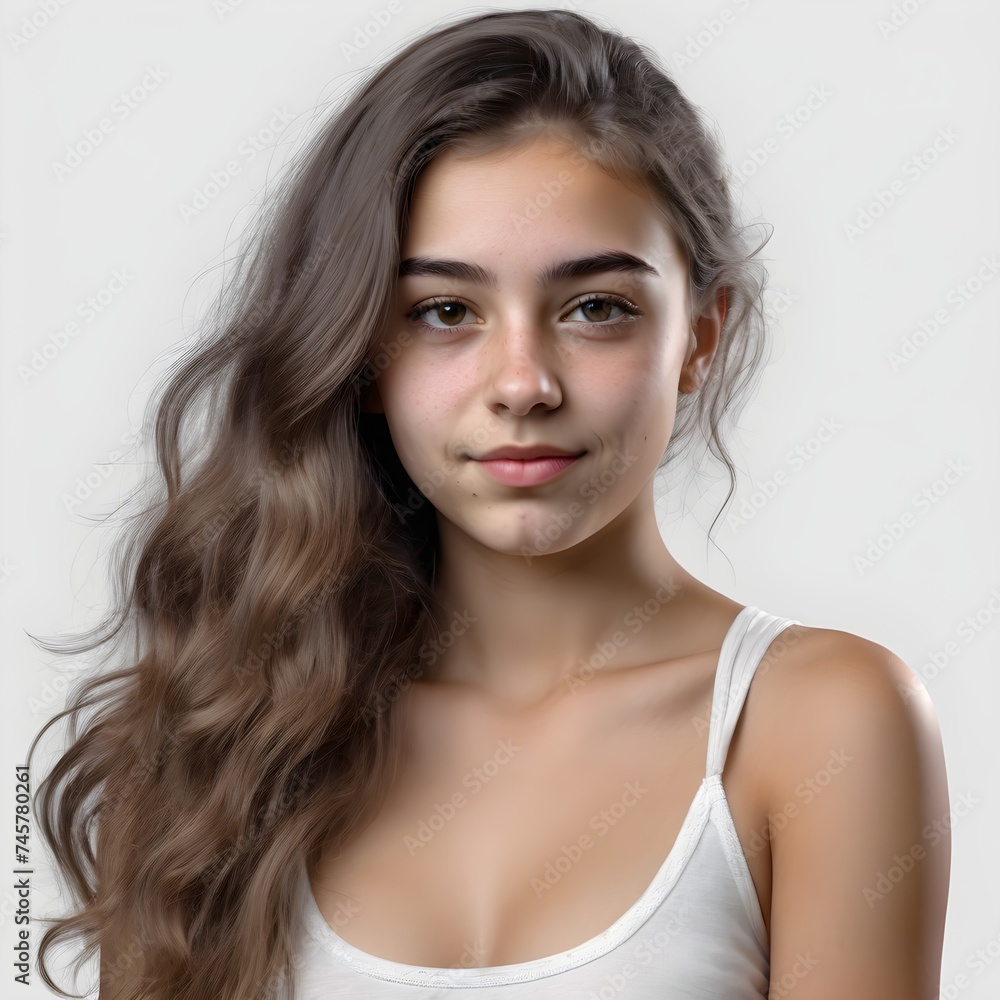 Headshot of a 16-year-old Italian Girl with Graceful Poise