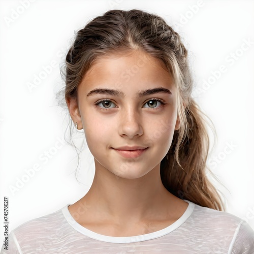 Headshot of a 16-year-old Italian Girl with Graceful Poise