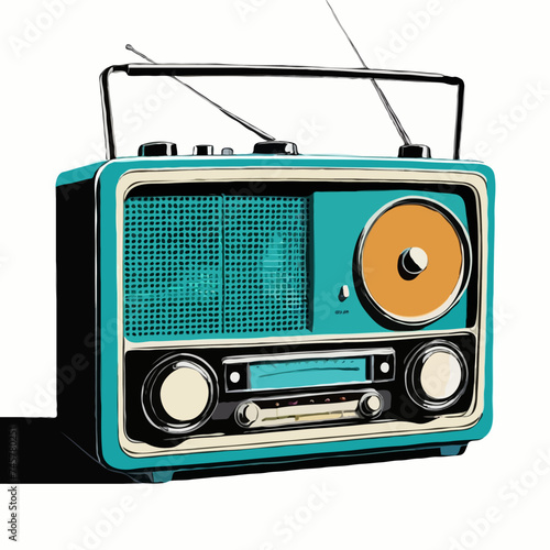 retro radio isolated on white
