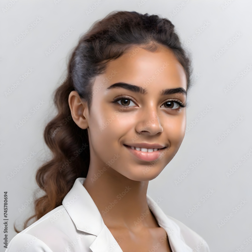Professional Headshot of a 20-year-old Brazilian Girl with Radiant Confidence Professional Headshot of a 20-year-old Brazilian Girl with Radiant Confidence