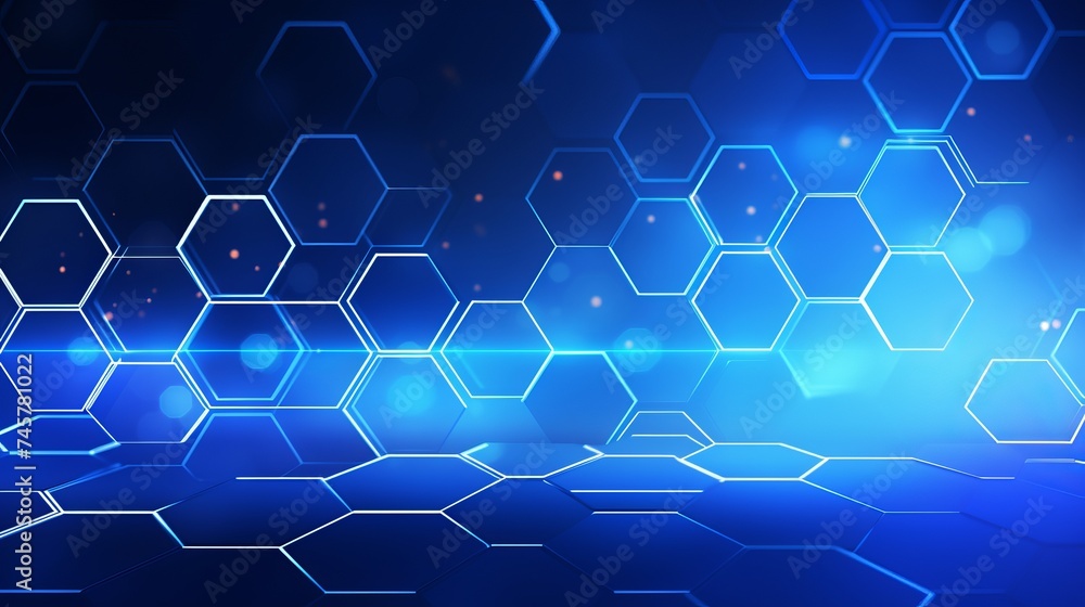 Abstract blue technology hexagonal background Abstract blue technology hexagonal background