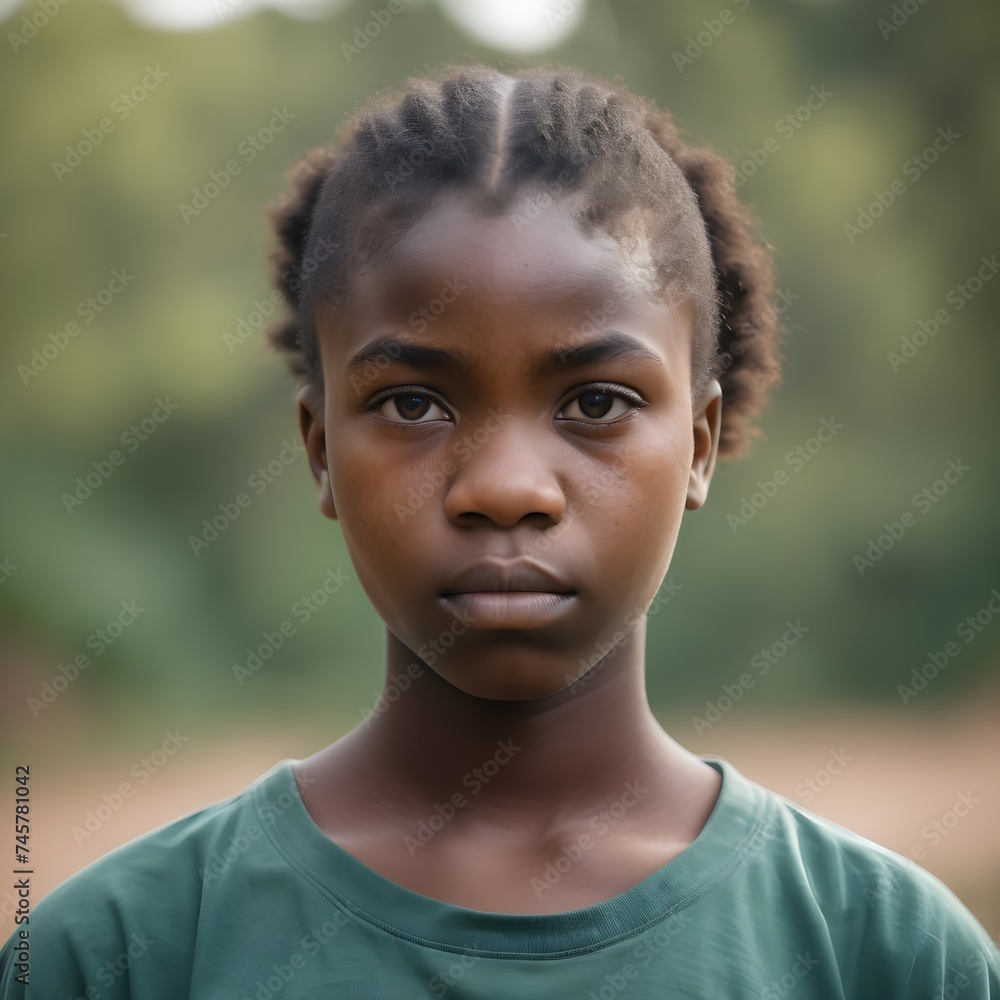 Professional Headshot of an 18-year-old Nigerian Girl with Determined Gaze