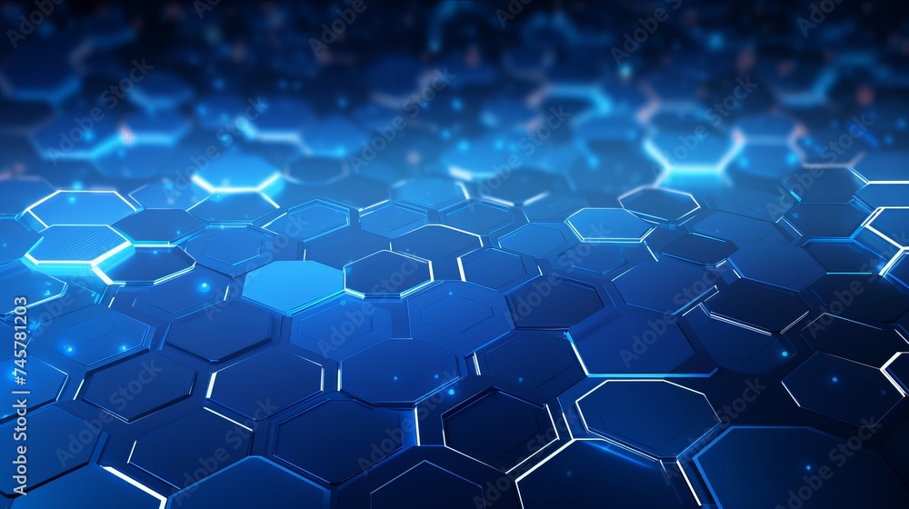 Abstract blue technology hexagonal background Abstract blue technology hexagonal background