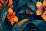 tropical floral background for wallpaper in the style