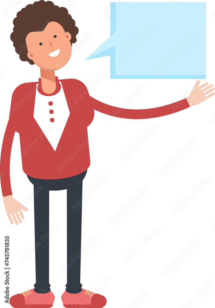 Frizzy Hair Man Character and Speech Bubble
Frizzy Hair Man Character and Speech Bubble
