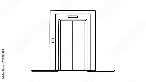 Lift line icon. Continuous one line with curl. Elevator sign. Transportation between floors symbol.