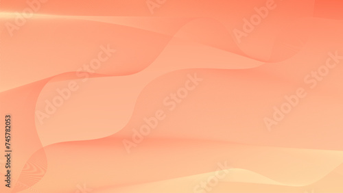 Abstract vector background. Peach fuzz with dynamic waves, pink and orange blend waves. Futuristic backdrop with network wavy lines. Premium template with stripes and gradient mesh banner, poster.