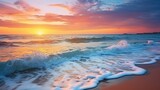 Beautiful sea wave and sky at sunset