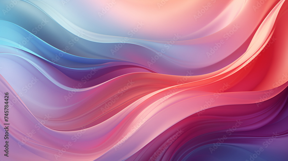 Abstract Pink and Blue Waves Background