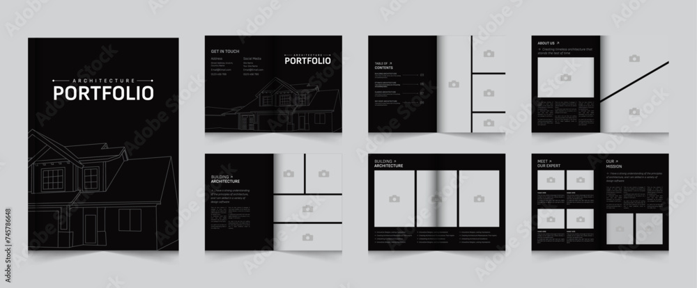 Architecture and interior portfolio layout design, a4 standard size ...