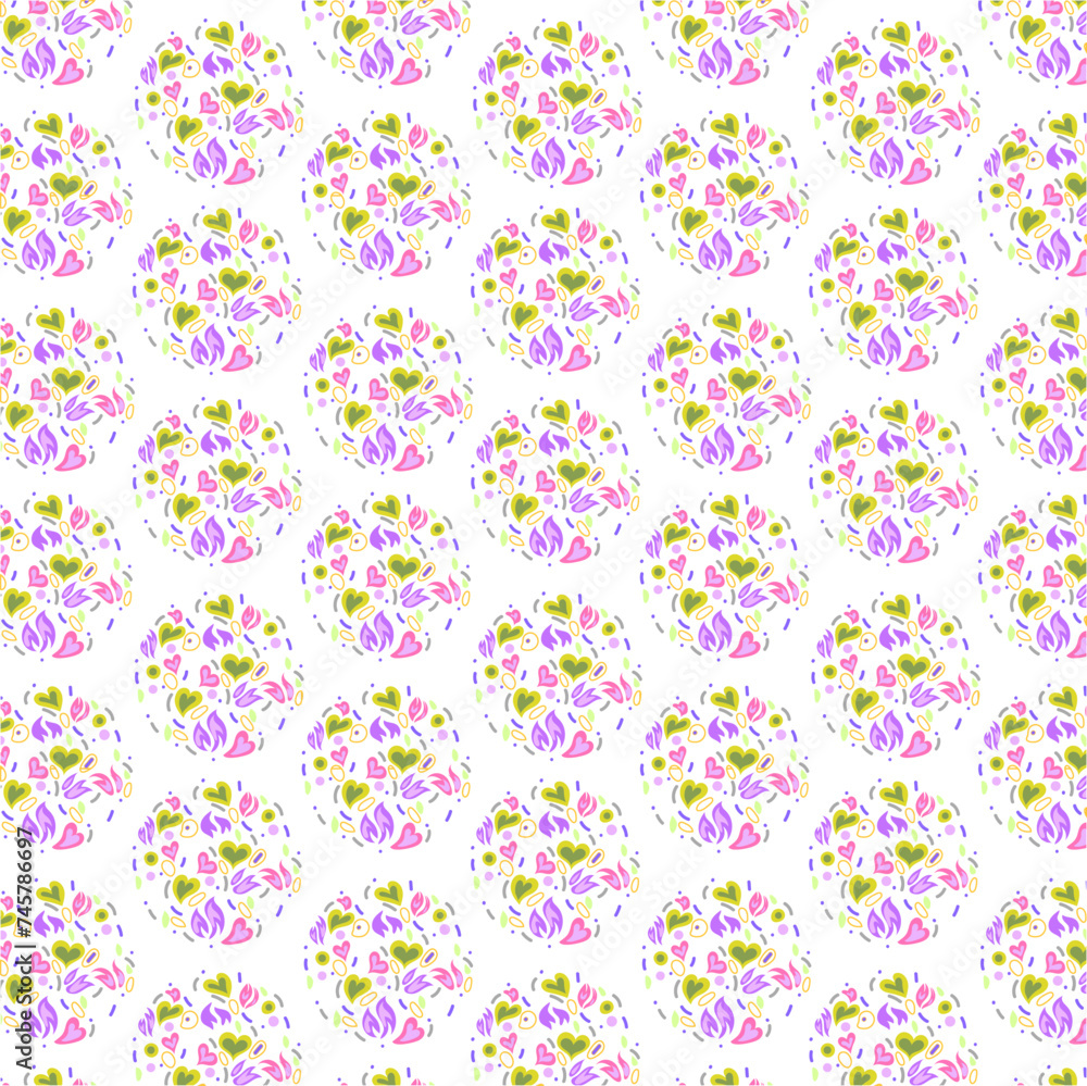 vector seamless pattern with flower ball element