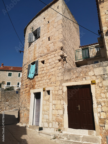 ancient buildings in Bol, island Brac, Croatia