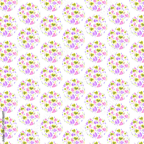 vector seamless pattern with flower ball element