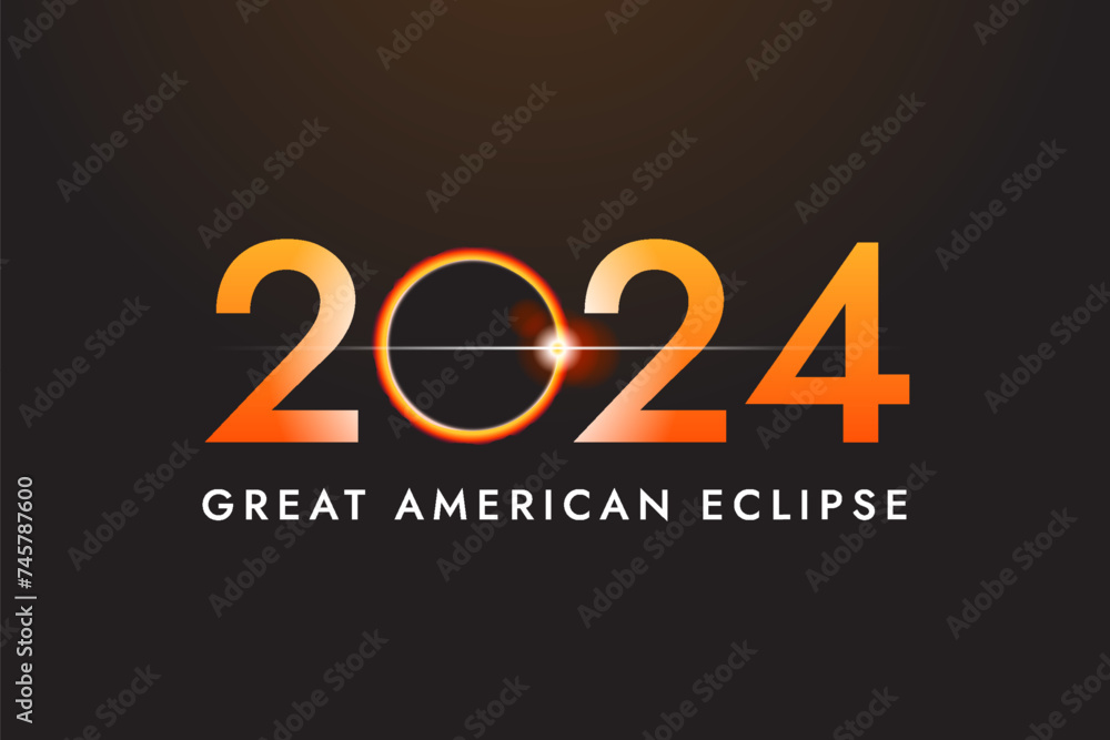 Obraz premium 2024 north American total solar eclipse, April 8 2024