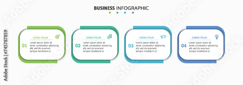Business infographic  template with 4 options, steps or processes. Can be used for workflow layout, diagram, annual report, web design	