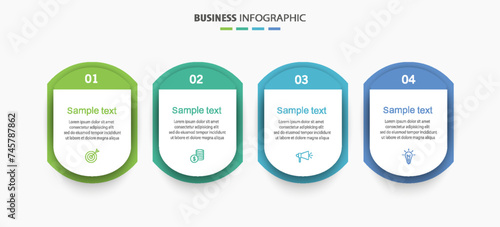 Business infographic template with 4 options, steps or processes. Can be used for workflow layout, diagram, annual report, web design 