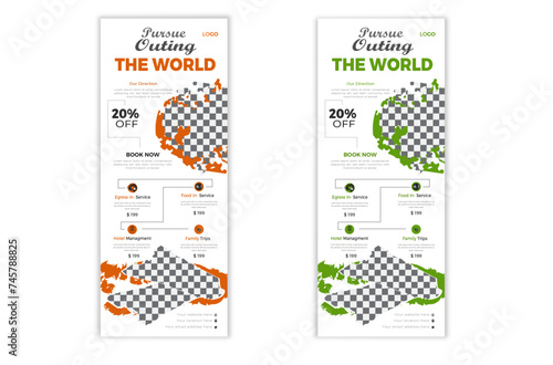 travel or outing business roll up banner design for tour agency.
