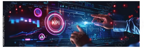 Expert key performance indicator dashboard (KPI metrics). Generative Ai.