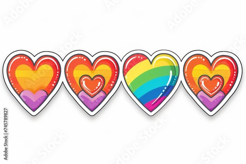 LGBTQ Sticker love self fulfillment design. Rainbow love tranquility motive lgbtq gatherings sticker diversity Flag illustration. Colored lgbt parade gender understanding. Gender speech lgbtqi2s2p+ photo