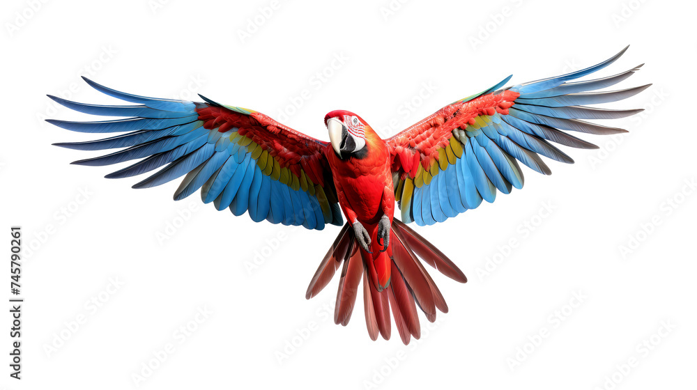 Fototapeta premium macaw bird looking isolated on white.