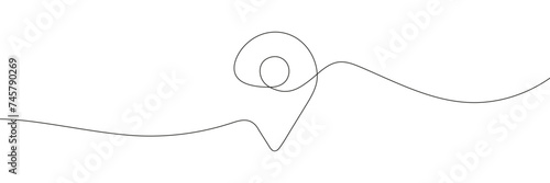 Continuous card pin line background. Background for drawing the location with one line. Vector illustration