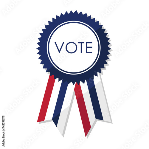 Vote badge vector illustration on white background