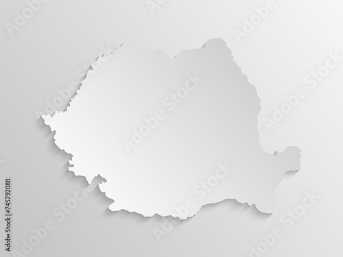 Minimal white map Romania, template Europe country
