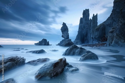 Beautiful scenery of rock formations by the sea