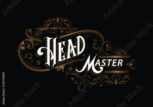 HEADMASTER lettering custom template design