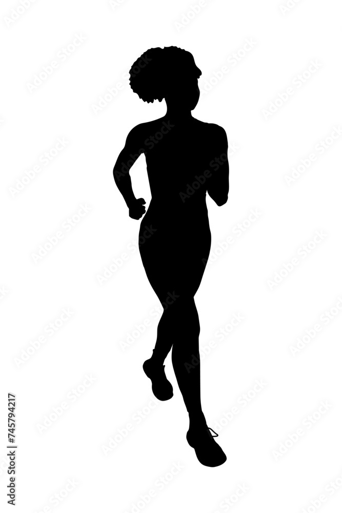 silhouette of a woman running
