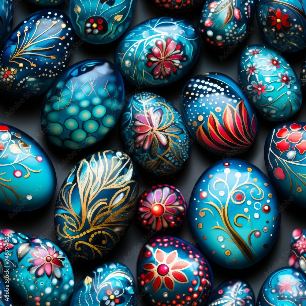Easter Bliss: Seamless Pattern of Colorful Eggs Easter Bliss: Seamless Pattern of Colorful Eggs