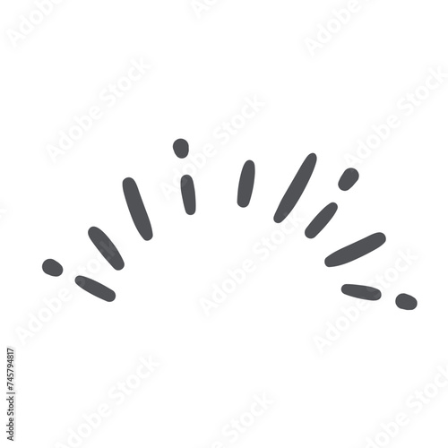 Comic radial explosion icon, manga doodle element. Funny retro sparks movement, intense emotions and strong feelings of character. Explosion lines and points in comic book style vector illustration