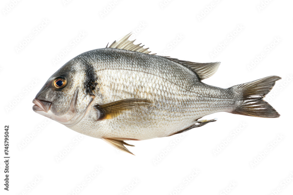 Top view. Golden-headed sea bream (dored) isolated on transparent background. Top view. Golden-headed sea bream (dored) isolated on transparent background.