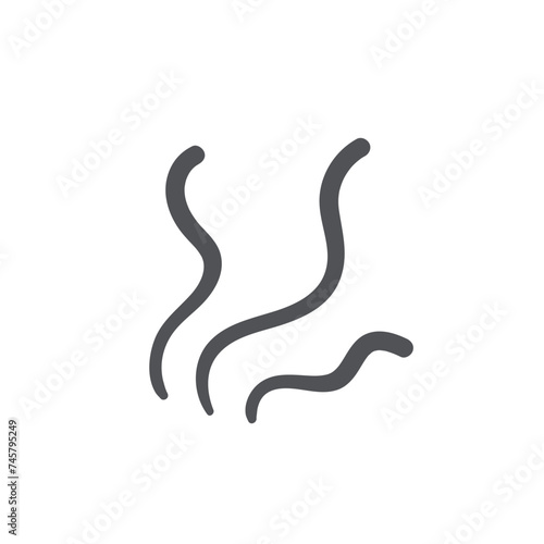 Comic wind motion icon, manga doodle element. Funny retro windy curve lines, air blow and water waves, sad and disappointment expression of character. Wind of comic book style vector illustration