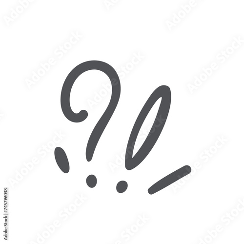 Comic question and exclamation marks icon, manga doodle element. Funny retro surprise effect, shock expression and crazy emotion of character. Interrogation of comic book style vector illustration