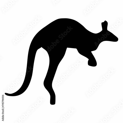 Vászonkép silhouette of a standing kangaroo