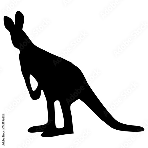 silhouette of a standing kangaroo