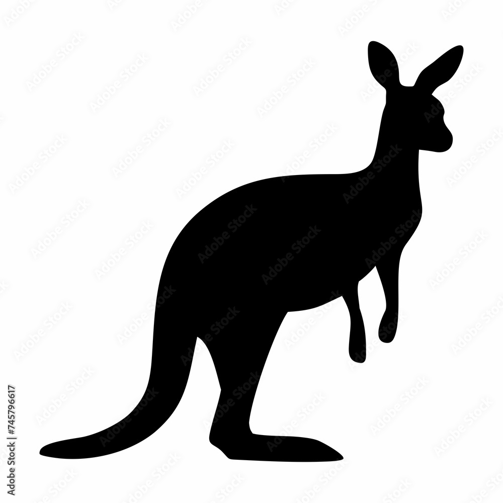 silhouette of a standing kangaroo silhouette of a standing kangaroo